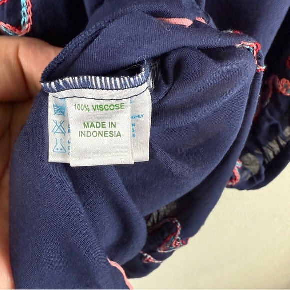 POUPETTE ST BARTH Blue & Pink Embroidered Blouse - Picture 7 of 8